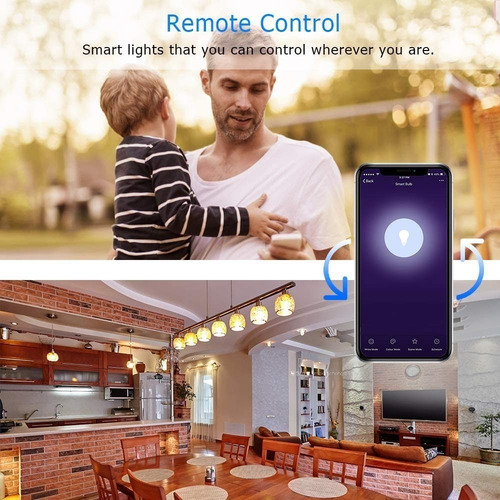 Imagen 8 de 8 de Bombilla Wifi Led Inteligente Con Bluetooth Y Alexa E27 Rgb
