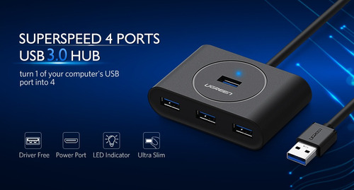 Ugreen Hub Usb 3.0 Con Otg C,smartphone,mackbook,surface Pro