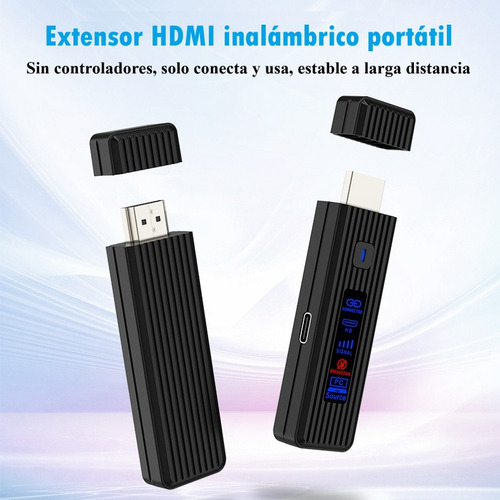 Transmisor Y Receptor Hdmi De Audio Y Vídeo, Techwolf Extensor Hdmi 5g Inalámbrico Plug & Play Portátil 50m Adaptador De Pantalla Inalámbrico De Pc A Monitor