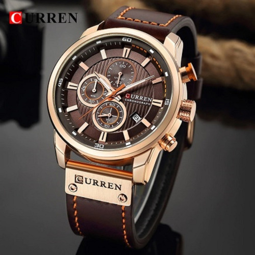 Relógio Masculino Curren Esporte Pulseira De Couro Original