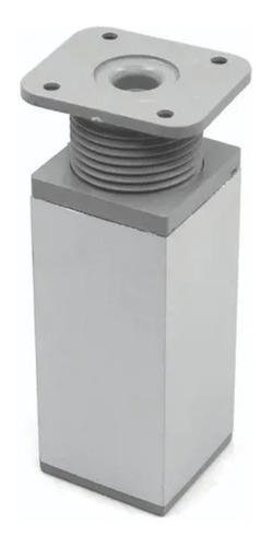 Imagen 1 de 10 de Pata Aluminio Mate Cuadrada Para Mueble 10cm Regulable