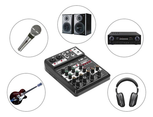 Mini Console De Mixagem Multifuncional Ajustável De 4