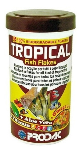 Alimento Tropical Fish Flakes Escamas Prodac 50 Gramos Peces Tropicales Comunitarios