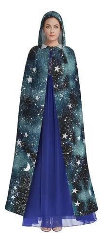 Capa Unissex Com Capuz Lunar Estrelado, Estrela Com Capa E C