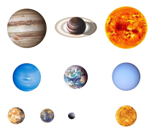 Brilham No Escuro Adesivos De Parede, De 9pcs Planetas L