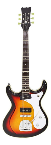 Guitarra eléctrica Eastwood Sidejack Series Sidejack DLX de tilo sunburst con diapasón de palo de rosa