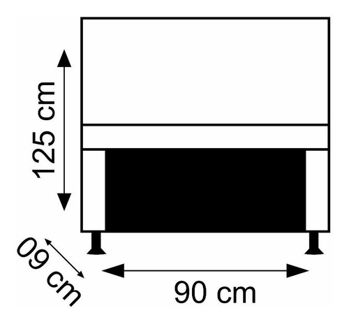 Kit Cabeceira Calçadeira Baú Solt. 90cm Madrid Azul Marinho