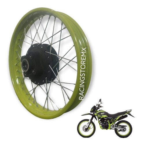 Rin Rueda Trasero Italika Dm150 Sport Negro Verde Calidad