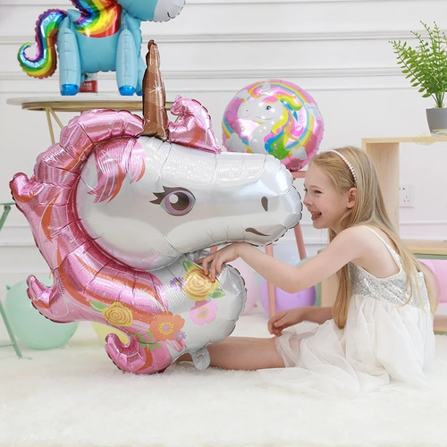Imagen 2 de 5 de Kit Globo Unicornio Incluye Bolsitas Y Pegatinas 103 Piezas