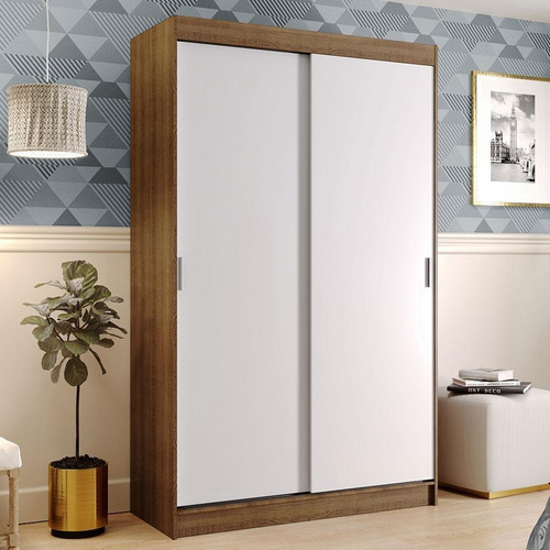 Guarda-roupa Solteiro Tokio Madesa 2 Portas De Correr Rb Cor Rustic/Branco