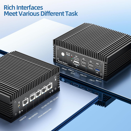 N100 Mini Pc Micro Firewall 4 * 2.5gbe I225 Puertos Lan Pote
