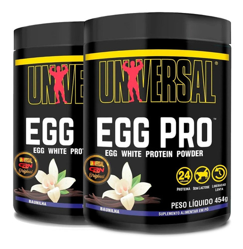 Combo Vitaminas Isolada Egg Protein Albumina Sabor Baunilha