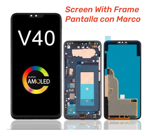 2ª Tela Oled Com Moldura Para LG V40 Thinq V405 V405ua
