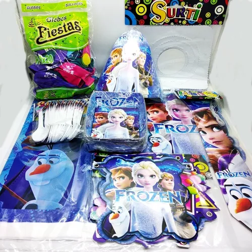 Kit De Decoración Piñata Fiesta Infantil Frozen 12 Invitados
