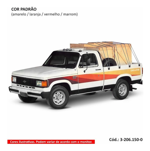 Faixa Auto Adesiva D20 1989 - Cabine Simples Cor Amarelo