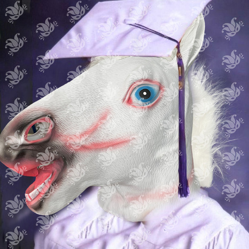 Mascara Unicorn Unicornio Magico Halloween Terror Miedo Blanco Unicornio