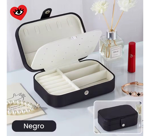 Estuche Joyero Negro Organizador Alhajero Joyas Portatil Veoquiero