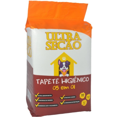 Tapete Higiênico Ultra Secão 30un 80x60 Cm Ultra Absorvente