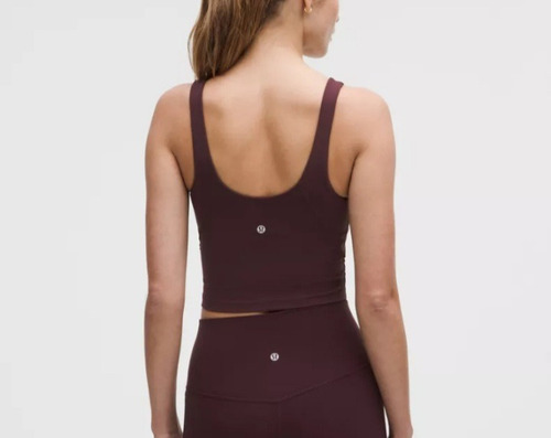 Lululemon - Aling Camiseta Top De Yoga Para Dama. Bordó Lisa Chica ( 6 )