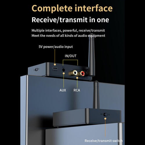 Receptor De Audio, Transmisor, Adaptador Auxiliar Compacto