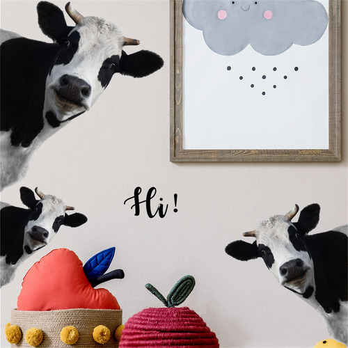 Calcomanía De Pared Con Estampado De Forma De Vaca Para Dorm