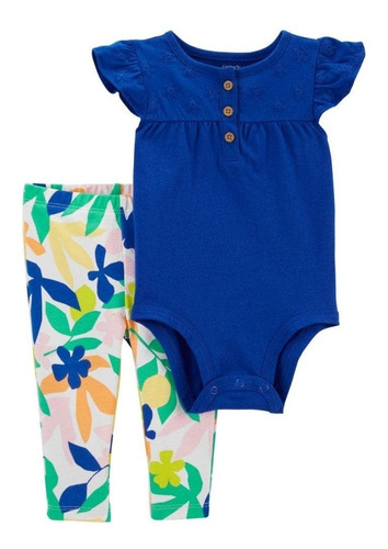 Conjunto De 2 Piezas De Pantalón Y Pañalero Floral Carter's