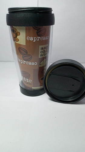 Imagen 2 de 5 de Vaso Térmico Con Tapa A Rosca Para Café Con Doble Pared