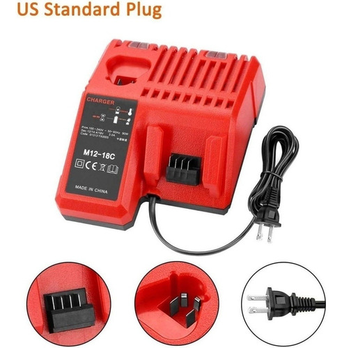 Cargador De Batería De Iones De Litio M12-18c For Milwaukee