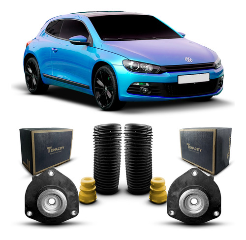 2 Kit Coxim Amortecedor Dianteiro Vw Scirocco 2010 Até 2012