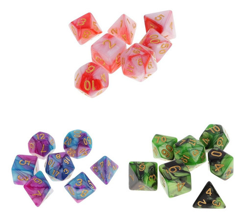 De 21 Dados Poliédricos Para Mazmorras Y Dragones Rpg Mtg