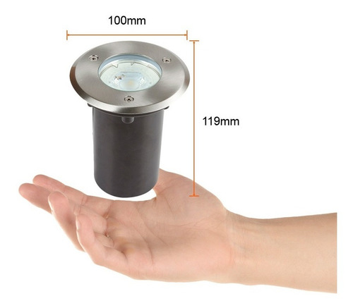 Imagen 4 de 5 de Lámpara Incrustar Piso Exterior Satinada Para Bombillo Gu10