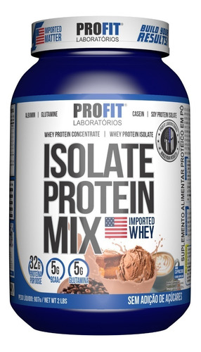 Suplemento em pó ProFit Laboratórios  Isolate Protein Mix proteínas Isolate Protein Mix sabor  cappuccino em pote de 907g