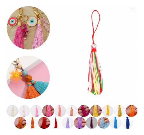 Franjas De Seda Tassel Pingentes Pacote Com 10 Peças Cor 603 - Colorido Escuro