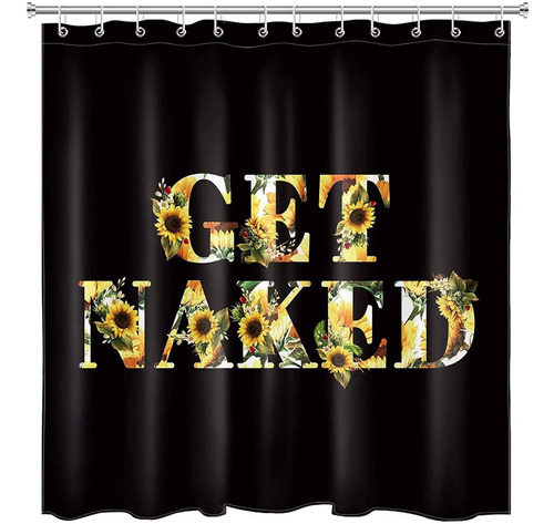 Ecotob Get Naked Sunflower Cortina De Ducha Para Baño, Farm