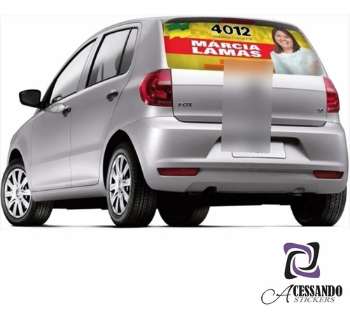 Imagem 5 de 6 de Adesivo Perfurado Vidro Carro Personalizado Festas E Eventos