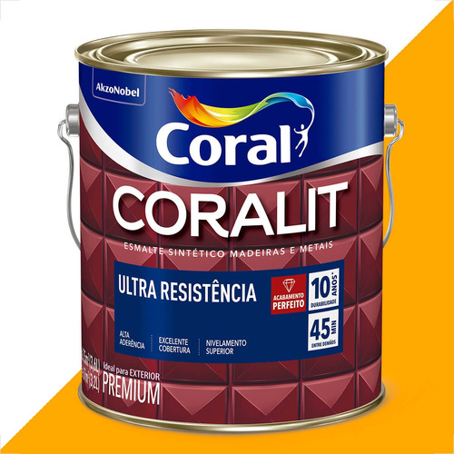 Tinta Esmalte Sintetico Coralit 3600ml Amarelo Ultra Resiste