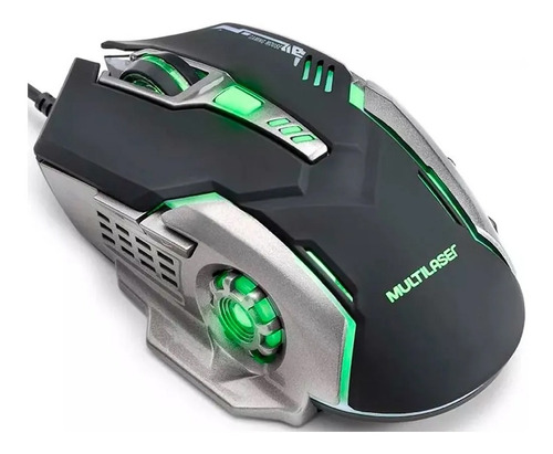 Mouse Gamer Multilaser 2400dpi 6 Bot Es Grafite/preto Mo269