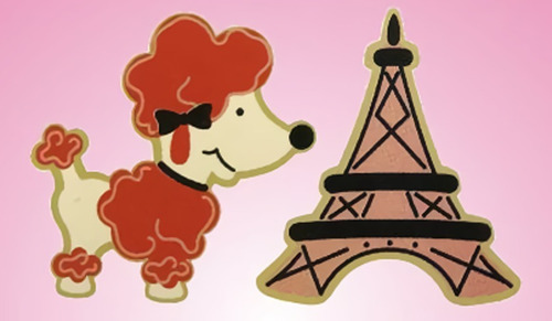 Pack 2 Cortadores Galleta Torre Eiffel París Perrito Al