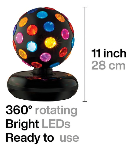 Kicko - Bola De Discoteca Giratoria Con Luces Led, Para Fies