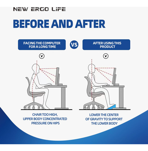 Reposapiés Ajustable Ergonómico Cómodo Para Oficina Mmg