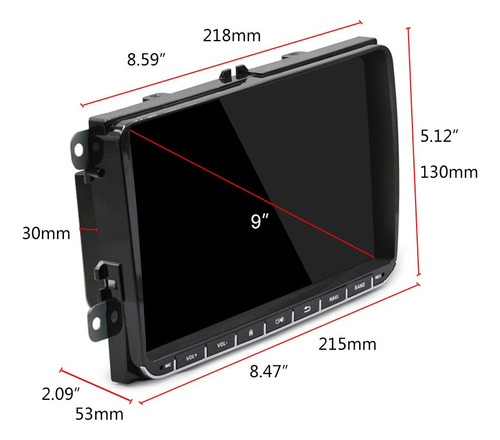 9 Android 11 Radio Coche Estéreo 2g+32g Para Vw Golf Jetta