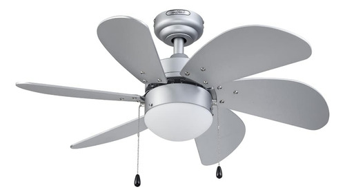 Ventilador De Techo Tramontana 30 Plata Coolfan 45502 Cantidad De Aspas 6 Estructura Plateado Aspas Plateado Diámetro 76.2 Cm Frecuencia 60 Hz Material De Las Aspas Mdf