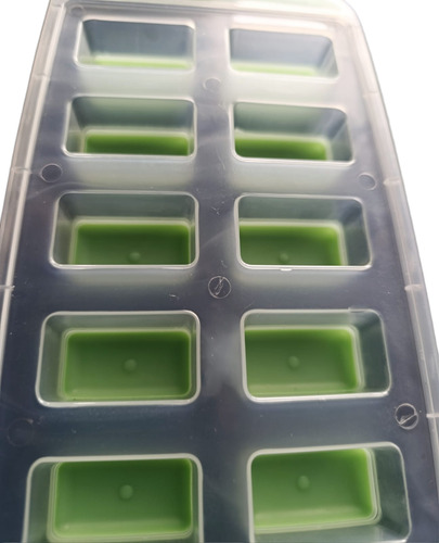 Cubetera Silicona Plástico 12 Hielos Cubitos Freezer Cocina Verde