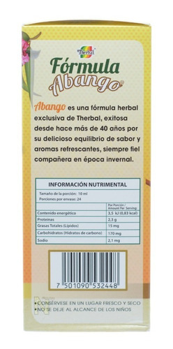 Imagen 2 de 4 de Jarabe De Abango Con Propoleo 0% Azúcar 240ml Therbal