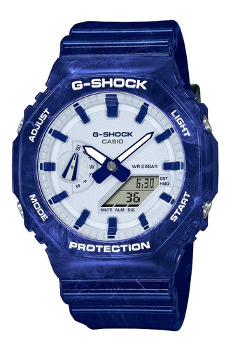 Imagen 1 de 3 de Reloj Casio G-shock Youth Porcelana Azul Ga-2100bwp-2acr