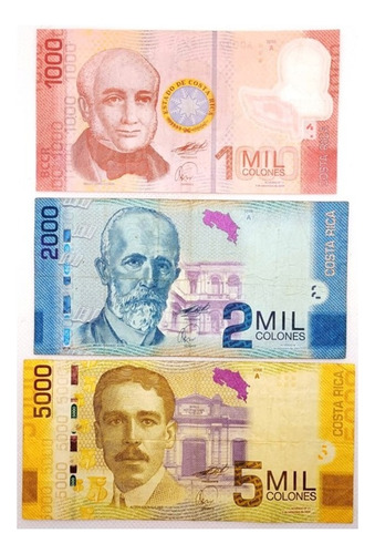 Billetes De 1000, 2000 Y 5000 Colones Costa Rica 2006