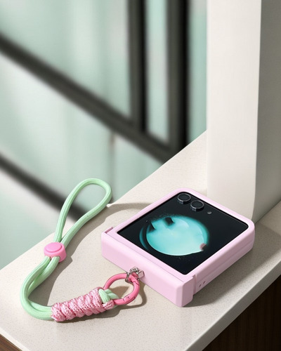Para Samsung Zflip6/5/4/3 Funda De Teléfono Colgante +cuerda