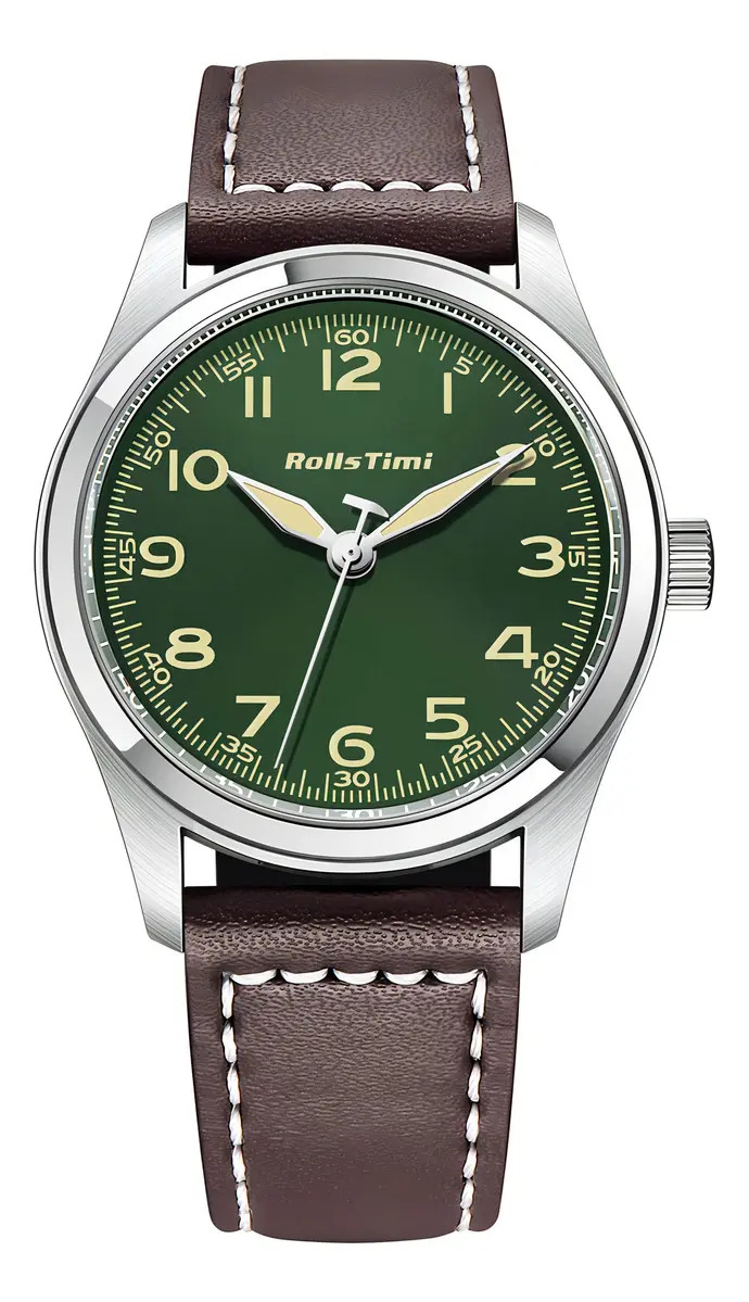 Relógio masculino Relógio masculino simples Relógio impermeável de quartzo com fundo verde