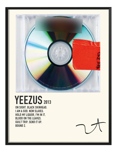 Poster Kanye West Album Music Tracklist Exito Yeezus 80x60