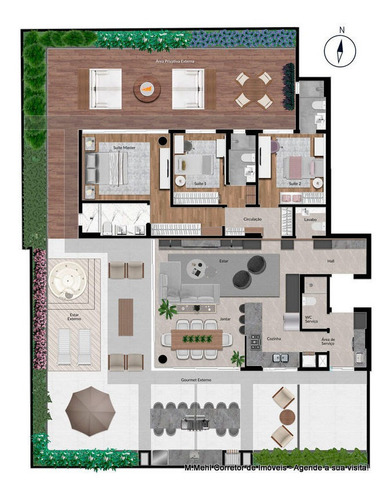 Imagem 13 de 25 de Apartamento Com 3 Dormitórios À Venda Com 184.53m² Por R$ 1.972.000,00 No Bairro Água Verde - Curitiba / Pr - M2av-elr702